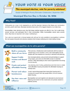General municipal election two-pager with a light blue background, white text boxes, infographic elements and a yellow and black voting box image with a ballot at the top.